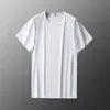 Camiseta Masculina de Seda Gelada de Verão Novo Estilo Verão High-End Gola Redonda Manga Curta Secagem Rápida Sensação de Gelo Top Camiseta de Manga Curta no Atacado