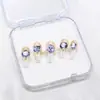 Dongzhou Diamante Cristal Morado Lavanda Para Uñas Boutique de Diamantes Fondo Puntiagudo Cristal K9 Mariposa Popular en Internet Accesorios Populares para Uñas