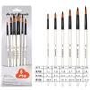 Caneta para pintura a óleo mais vendida internacional 6 conjuntos lã de nylon cabo de madeira conjunto de canetas de pintura caneta para pintura guache aquarela multi-estilo