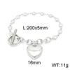 Collar y pulsera de acero inoxidable con forma de corazón y hebilla de temperamento europeo y americano con forma de rueda de tarjeta para mujer