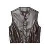 Fabricante Mayorista de Ropa para Mujer Transfronteriza Moda Europea y Americana Primavera y Otoño 2026 Chaleco Versátil Casual Simple de Cuero PU Lavado