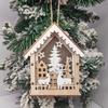 Suprimento Transfronteiriço Artesanato de Madeira de Natal Iluminação Casa Iluminação Cabana Pingente Decorações de Árvore de Natal