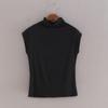 Estilo Maillard Verano Nuevo Modal Cuello Alto Elegante Versátil Adelgazante Estilo Hong Kong Chaleco Top Sin Mangas Ropa de Mujer