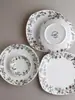 Pratos de porcelana fina da série Monte Fuji, incluindo pratos fundos, pratos de arroz, pratos rasos, pratos cerâmicos fundos e travessas para uso doméstico