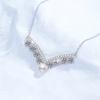 Collar de plata esterlina S925 transfronterizo europeo y americano, collar de moissanita en forma de V, perla de agua dulce natural de la reina, disponible al por mayor.