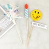 Decoração de bolos Plug-in estilo coreano ins Urso Smiley Face Borla Chuva Seda Decorações de Mesa de Sobremesa Cartão de Cozimento