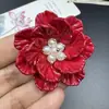 Headdress Antigo de Flor de Peônia Estéreo Feito à Mão Camélia Pérola Artificial Resina Flor Trançada Duas Cores Acessórios de Joias DIY