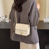 Bolso bandolera cuadrado pequeño con cadena acolchada para mujer, súper popular en invierno, bolso de hombro de alta gama a la moda 2025.