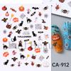Nuevas pegatinas de uñas transfronterizas para decoración de uñas europeas y americanas con diseño divertido de Halloween, castillo, calabaza, murciélago y bruja.