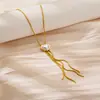 Comercio exterior transfronterizo simple moda titanio acero collar mujeres no se desvanece lujo todo combina personalidad estilo coreano cadena clavícula joyería