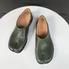 Zapatos de cuero casuales estilo coreano, punta dividida genuina, tacón grueso versátil, nuevos otoño 2026, mocasines cómodos de punta dividida