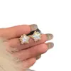Pendientes de corazón rosa, estrella y perla con lazo, de personalidad dulce y genial, para mujer, aretes y joyería de moda de alta gama