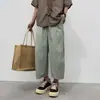 Pantalones cortos de secado rápido estilo americano para hombre, pantalones casuales de pierna recta holgados y delgados de verano con efecto de caída