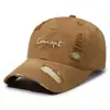 Boné de Baseball Bordado com Letras Desgastadas Estilo Europeu e Americano Transfronteiriço, Boné de Sol para Casal, Chapéu Versátil da Moda para Estilo de Rua