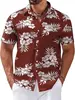 Estación Independiente Transfronteriza Camisa de Manga Corta Caliente para Hombre Playa Hawaiana Moda Estampada en 3D Camisa de Cuello Alto Versátil