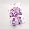 Sombrero de Bebé Primavera Verano Set de Calcetines Delgados 0-12 Meses Bebé Recién Nacido Elegante Princesa Flor de Gasa Sombrero Indio
