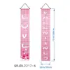 Amazon Transfronterizo Día de San Valentín Pareja Feliz Corazón Decoración Arreglo Porche Puerta Decoración Pancarta Tela de Fondo