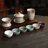Conjunto de Chá Cerâmico Cinco Fornos Famosos Caixa de Presente para Casa e Escritório, Conjunto Completo de Chá Kung Fu, Item de Lembrança e Presente