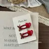 Corea del Sur Nuevo Otoño e Invierno Botón Amor Cuero Niños Niña Todo-partido Lazo Flequillo Pinza Lateral Accesorios para el Cabello de Niñas