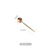Colher de Café de Aço Inoxidável 304 para Instagram Colher de Sobremesa Criativa 13cm Colher para Mexer Colher Pequena Redonda Colher Pequena de Titânio Cabo Longo