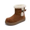 Botas de Nieve Cálidas de Lana de Cordero para Mujer 2025 Invierno Nuevas Botas Cortas de Terciopelo Engrosado Botas Retro Versátiles Casuales para Mujer