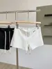 Moda 2026 Pantalones Cortos Negros Bordados de Pierna Ancha para Mujer, Pantalones Cortos Casuales de Verano con Cordón, Versátiles de Cintura Alta