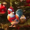Nuevo Adorno Colgante de Animales Planos de Acrílico Transfronterizo Mundo Animal Fiesta Navideña Decoración de Árbol de Navidad Colgante Dibujos Animados