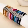 Pulsera Rectangular Tejida de Acero Inoxidable Grabable para Pareja Pulsera de Acero de Titanio Personalizada de Moda Hecha a Mano