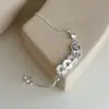 Pulsera de Moneda de Cobre con Forma de Anillo de Plata de Ley S925 para Mujer, Diseño de Nicho con un Toque de Lujo, Joyería Versátil Nueva de Lujo Ligero