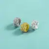 Cuentas Espaciadoras Pequeñas de Flor de Plata Esterlina S925 Electrochapada con Diamantes, Cuentas Espaciadoras de Margarita, Cuentas de Rueda, Accesorios de Cuentas Sueltas para Pulseras de Cristal DIY