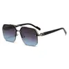 Gafas de sol de nuevo estilo con doble puente para mujer, Gafas de sol de moda poligonales con montura grande, Gama alta, Adelgazantes, Modernas y Personalizadas