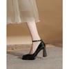 Zapatos de Plataforma Mary Jane de Tacón Alto Estilo Francés para Mujer 2026 Nuevos Zapatos Mary Jane Blancos de Tacón Grueso con una Correa Estilo Hada