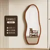Espelho de Corpo Inteiro Estilo Ins Quarto Moldura Elegante Barato Tendência Espelho Irregular Dormitório Sala de Estar Espelho de Maquiagem Closet Estudante