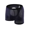 Roupa Íntima Masculina Boxer de Renda Tendência Estilo Coreano Verão Respirável e Confortável Quatro Cantos Vazados D5016