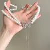 Gargantilha Choker Gravata Vazada de Design de Nicho Europeu e Americano, Colar Longo, Acessório Versátil e de Alta Qualidade para Meninas Modernas