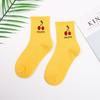 Calcetines de algodón de estilo japonés para mujer, con dibujos de frutas en colores dulces, de longitud media, para otoño e invierno, estilo coreano, para estudiantes.