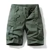 Novedad de Verano Estilo Holgado Bolsillos Múltiples Casual Pantalones Cargo para Hombre, Diseño Retro Trendy con Cordón Pantalones de Cinco Puntos a la Moda