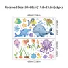 Br0672M Pegatina de Pared Autoadhesiva de Animales Marinos Lindos de Dibujos Animados Pegatina Decorativa para Habitación Infantil Guardería Mundo Submarino