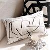 Funda de almohada nórdica sencilla en blanco y negro con diseño de Ins para sala de estar, sofá, mesita de noche, cojín abstracto para la cintura con núcleo