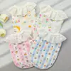 Ropa para gatos y perros, gasa de algodón, chaleco con ribete de encaje para mascotas de primavera y verano, ropa transpirable fina para aire acondicionado para Teddy y Bichón