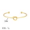Pulsera de acero de titanio con diamantes transfronterizos, pulsera abierta para mujer chapada en oro de 18k, pulsera que no se decolora, pulsera de acero inoxidable al por mayor