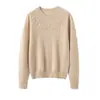 Suéter de Cachemira Pura para Mujer Otoño Invierno Nuevas Llegadas Ropa de Mujer Cuello Redondo Color Claro Suéter de Punto 100% Cachemira Prenda Base Superior