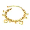Pulseira Yunyao Inoxidável Mais Vendida Internacionalmente em Aço Titânio para Mulheres com Trevo de Cinco Folhas e Incrustação de Diamante, Personalidade Estilo Ins, Galvanoplastia a Vácuo 18K