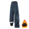 Pantalones de exterior tres en uno con forro polar y de plumón para hombre y mujer, cortavientos, impermeables, cálidos pantalones de plumón de invierno para montañismo y esquí