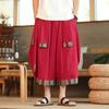 2025 Comercio Exterior Verano Retro Nuevo Pantalones de Pierna Ancha de Algodón y Lino para Hombre Amazon Chino Casual Étnico Pantalones Cruzados
