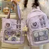 Mochila Fofa para Estudante Universitário, Mochila Escolar Estilo Universitário, Mochila Simples de Cor Sólida para Ensino Fundamental, Bolsa de Ombro Feminina