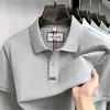 Camiseta de manga corta de algodón puro para hombre 2026 verano nuevo casual de negocios color liso cuello de sol transpirable camiseta de manga corta para hombre al por mayor