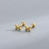 Pendientes de Plata de Ley S925 Mariposa Hueca con Cierre de Rosca Hebilla de Rosca Estilo Mori Japonés-Coreano Elegante Chapado en Oro de Entrada Lujo Estilo ins para Mujer