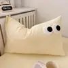 Nueva funda de almohada de un solo producto teñida en hilo - Serie de bordado de toalla con ojos grandes - Funda de almohada, bonita y cómoda
