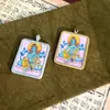 Thangka Xizang Nepal Thangka Puro Pintado à Mão Tara Verde 4*5 Núcleo do Cartão Areia Grossa